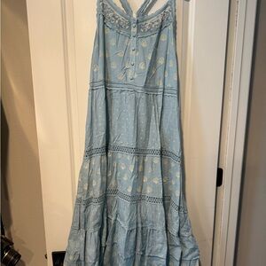 Anthro blue maxi dress 
Western vibes